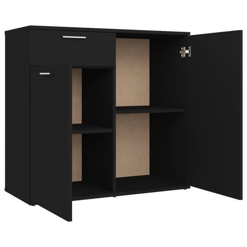 Skænk 80x36x75 cm konstrueret træ sort