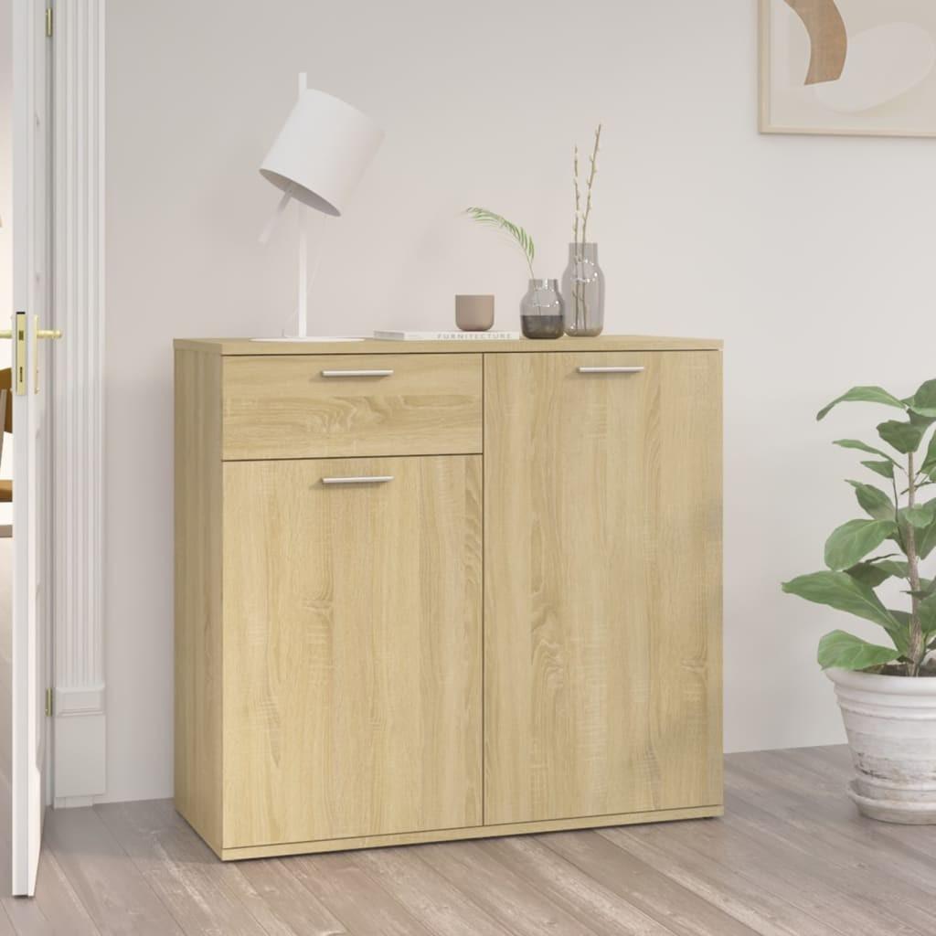 Skænk 80x36x75 cm konstrueret træ sonoma-eg