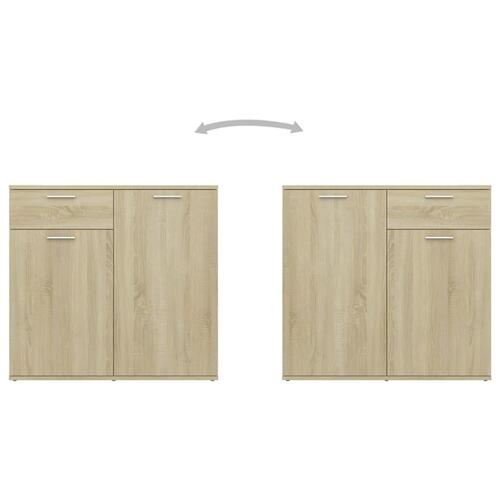 Skænk 80x36x75 cm konstrueret træ sonoma-eg
