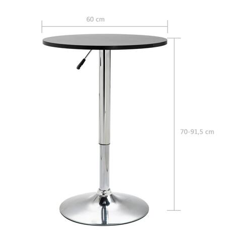Barbord Ø 60 cm MDF sort
