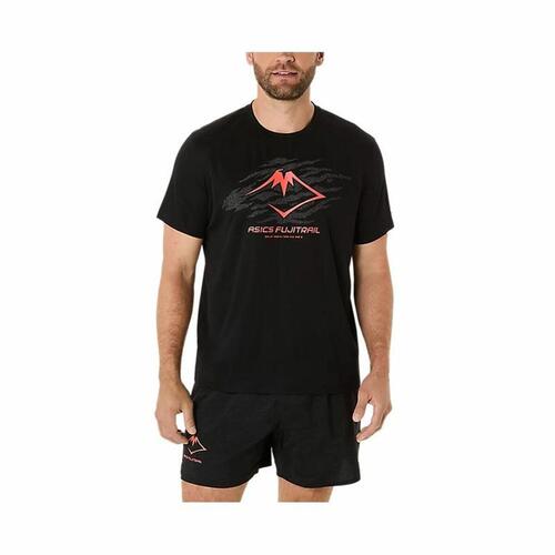 Kortærmet T-shirt til Mænd Asics Fujitrail Logo Ss Top Sort S