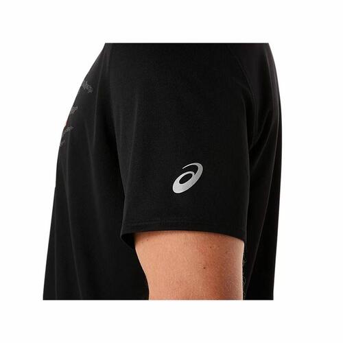 Kortærmet T-shirt til Mænd Asics Fujitrail Logo Ss Top Sort XL