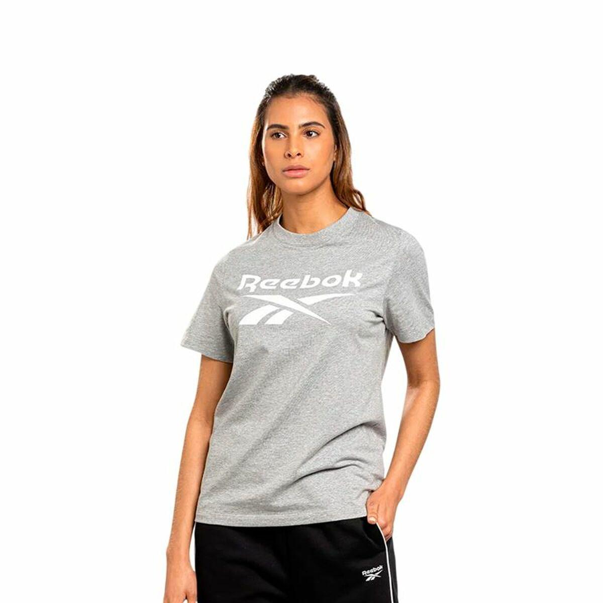 Kortærmet T-shirt til Kvinder Reebok Identity Big Logo Grå Lysegrå S