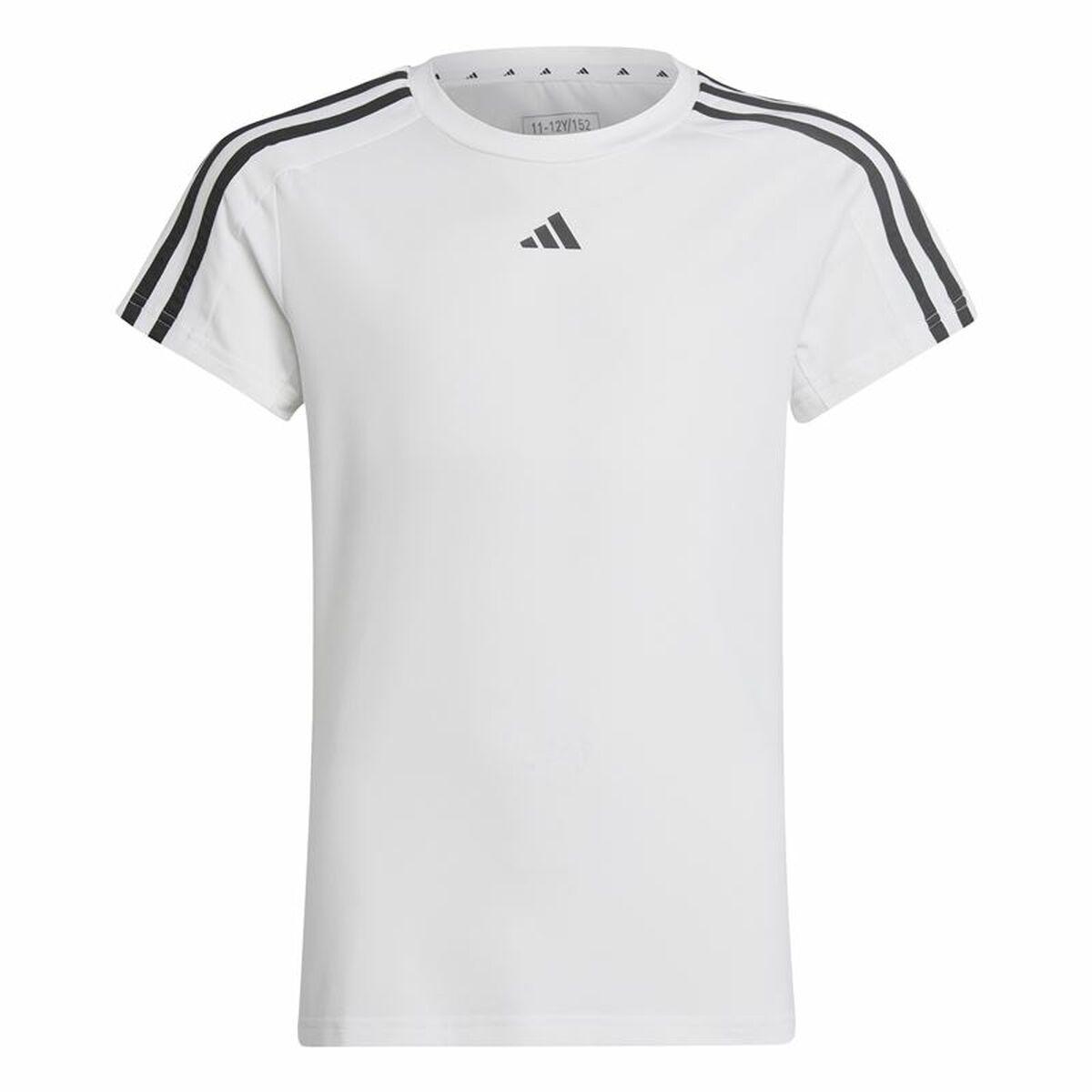 Adidas Training Essentials 3-Stripes T-shirt til børn, hvid (9-10 år)