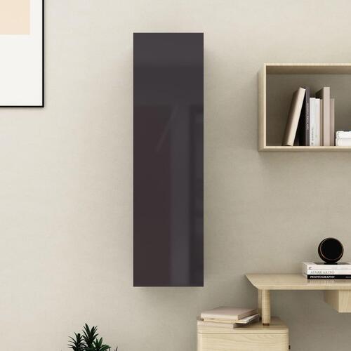 Tv-bord 30,5x30x110 cm konstrueret træ grå højglans