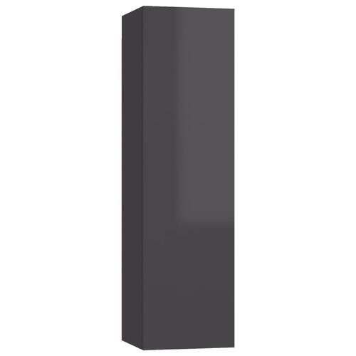 Tv-bord 30,5x30x110 cm konstrueret træ grå højglans