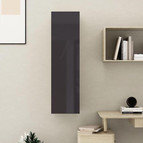 Tv-bord 30,5x30x110 cm konstrueret træ grå højglans
