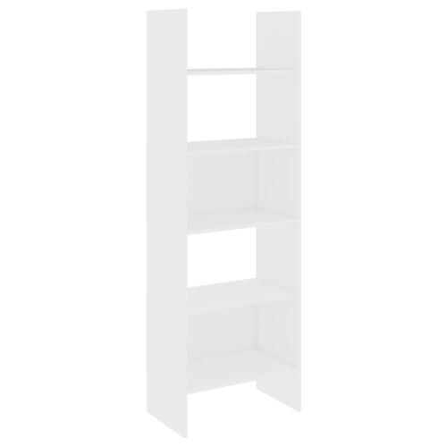 Bogreol 60x35x180 cm konstrueret træ hvid