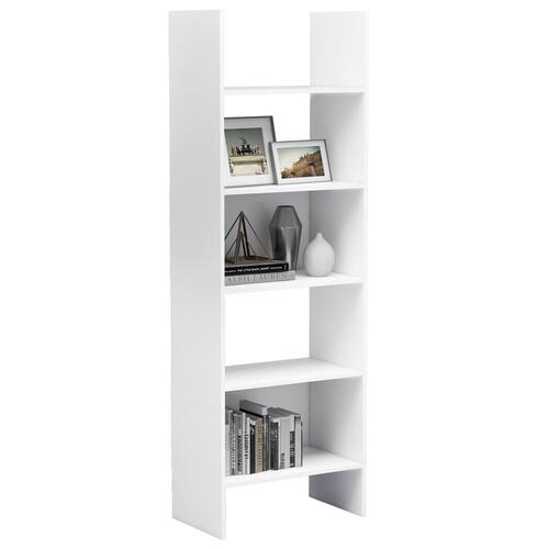 Bogreol 60x35x180 cm konstrueret træ hvid