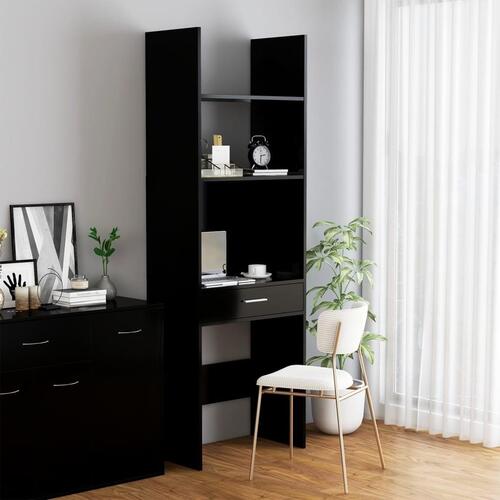 Bogreol 60x35x180 cm spånplade sort