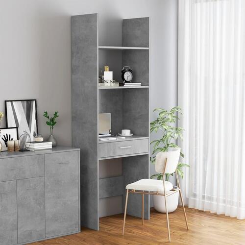 Bogreol 60x35x180 cm spånplade betongrå