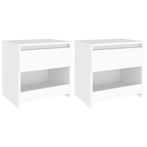 Sengeborde 2 stk. 40x30x39 cm konstrueret træ hvid