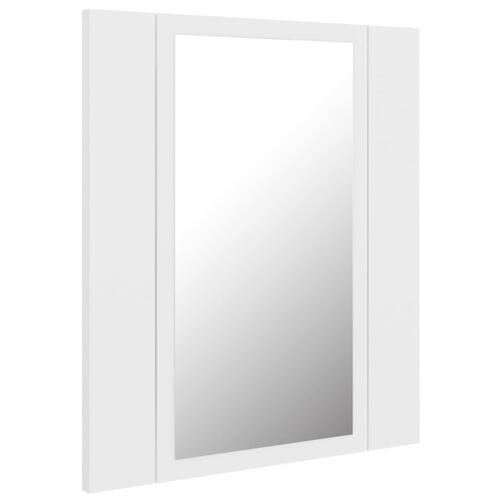 Badeværelsesskab med LED-lys 40x12x45 cm akryl hvid