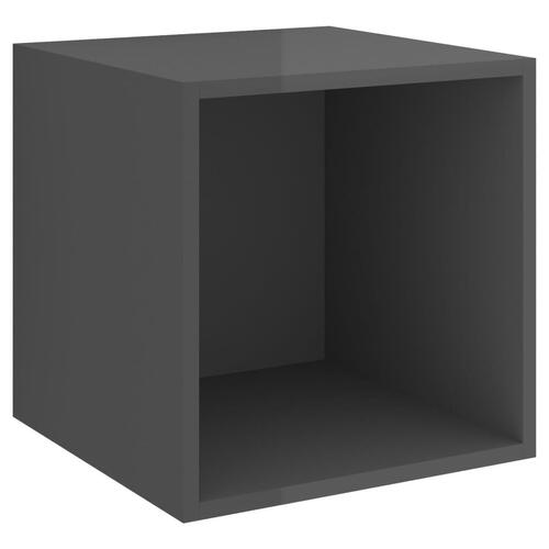 Vægskab 37x37x37 cm konstrueret træ grå højglans
