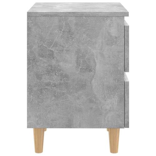 Sengeskabe med ben i massivt fyrretræ 2 stk. 40x35x50 cm betongrå