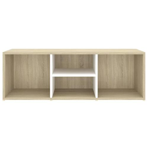 Skoreol 105x35x35 cm konstrueret træ hvid og sonoma-eg