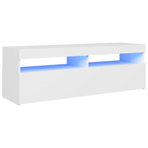 Tv-skab med LED-lys 120x35x40 cm hvid