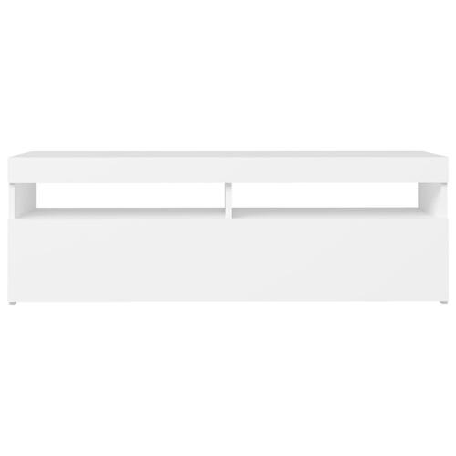 Tv-skab med LED-lys 120x35x40 cm hvid