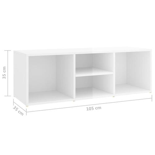 Skoreol 105x35x35 cm konstrueret træ hvid højglans