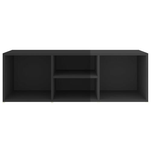 Skobænk 105x35x35 cm spånplade sort højglans
