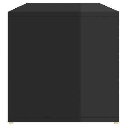 Skobænk 105x35x35 cm spånplade sort højglans