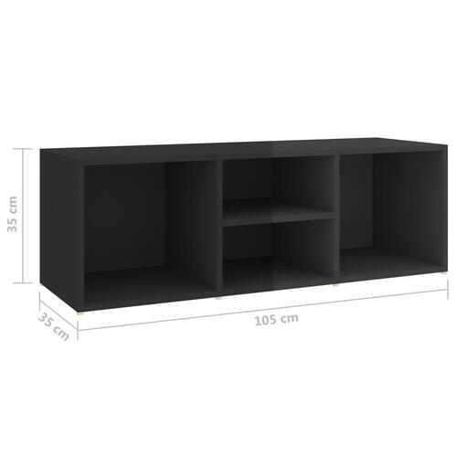 Skobænk 105x35x35 cm spånplade sort højglans