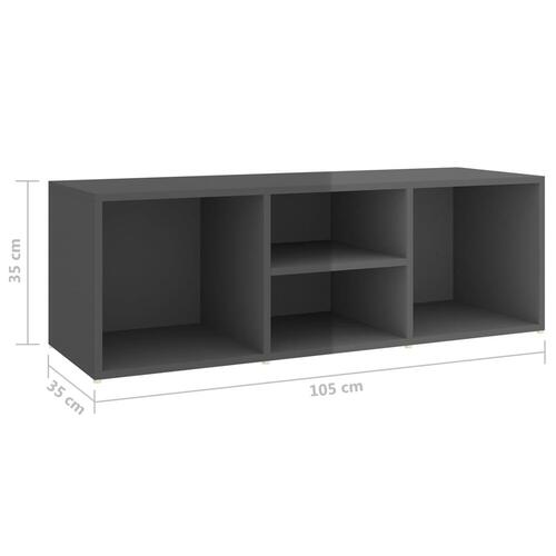 Skobænk 105x35x35 cm spånplade grå højglans