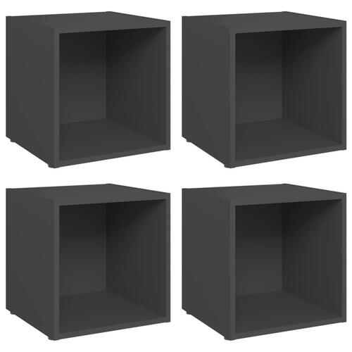 Tv-borde 4 stk. 37x35x37 cm konstrueret træ grå