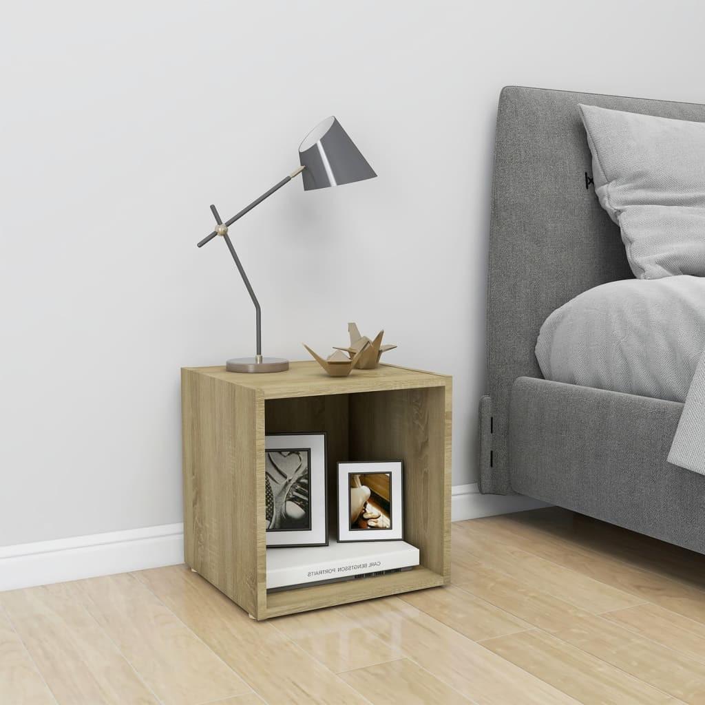Tv-bord 37x35x37 cm konstrueret træ sonoma-eg
