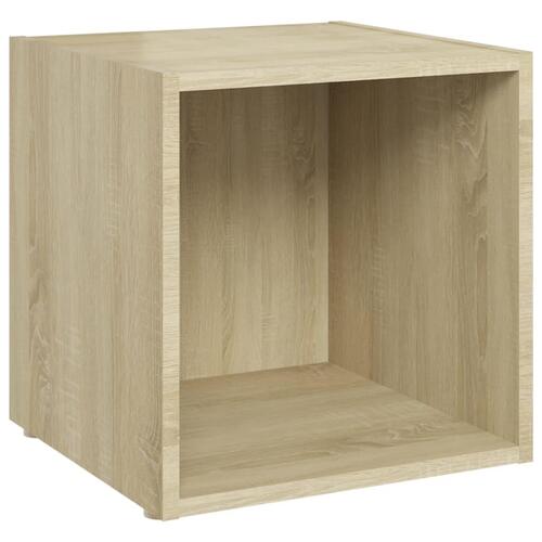 Tv-bord 37x35x37 cm konstrueret træ sonoma-eg