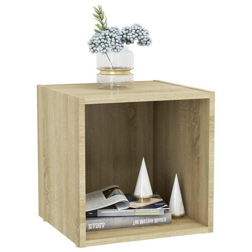 Tv-bord 37x35x37 cm konstrueret træ sonoma-eg