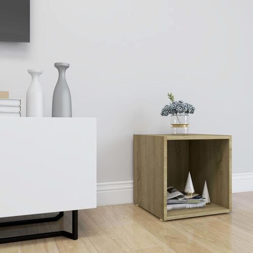 Tv-bord 37x35x37 cm konstrueret træ sonoma-eg
