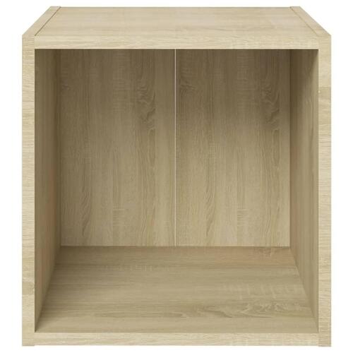 Tv-bord 37x35x37 cm konstrueret træ sonoma-eg