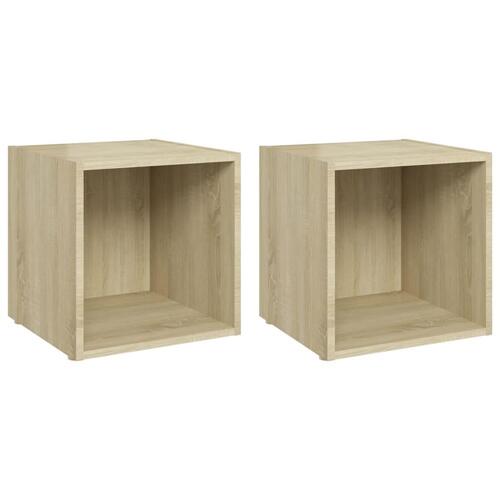 Tv-borde 2 stk. 37x35x37 cm konstrueret træ sonoma-eg