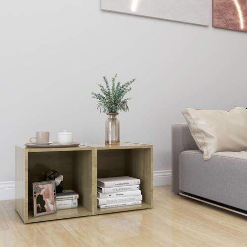 Tv-borde 2 stk. 37x35x37 cm konstrueret træ sonoma-eg