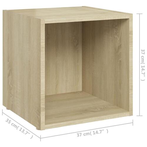Tv-borde 2 stk. 37x35x37 cm konstrueret træ sonoma-eg