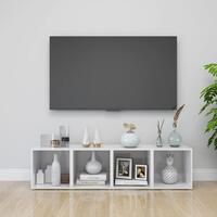 Tv-borde 4 stk. 37x35x37 cm konstrueret træ hvid højglans
