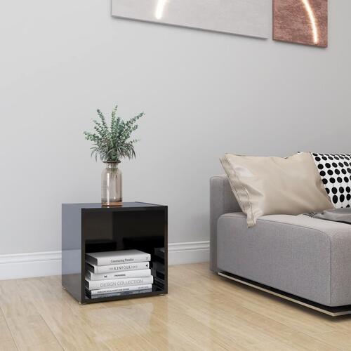 Tv-bord 37x35x37 cm konstrueret træ sort højglans