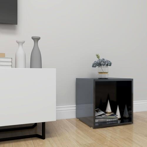 Tv-bord 37x35x37 cm konstrueret træ sort højglans