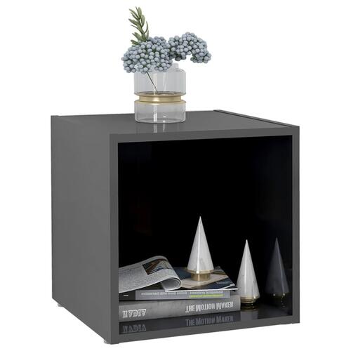 Tv-borde 2 stk. 37x35x37 cm konstrueret træ grå højglans