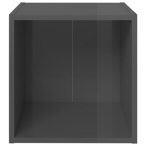 Tv-borde 2 stk. 37x35x37 cm konstrueret træ grå højglans