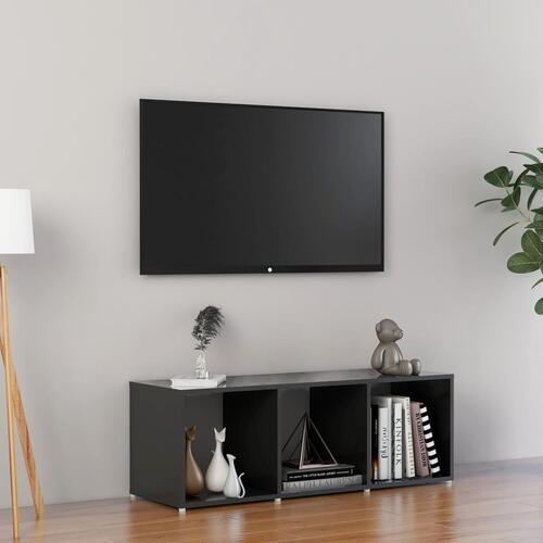 Tv-skab 107x35x37 cm konstrueret træ grå højglans