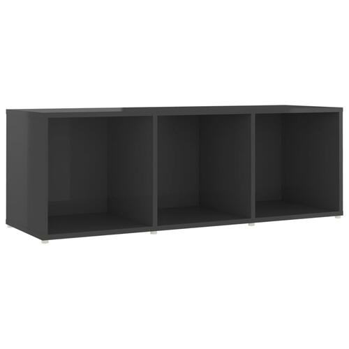 Tv-skab 107x35x37 cm konstrueret træ grå højglans
