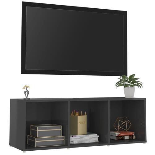 Tv-skab 107x35x37 cm konstrueret træ grå højglans