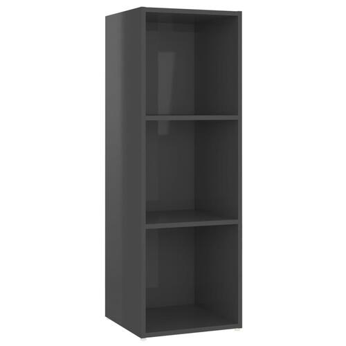 Tv-skab 107x35x37 cm konstrueret træ grå højglans