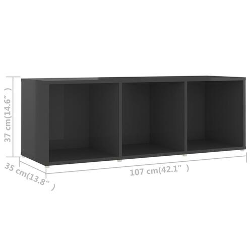Tv-skab 107x35x37 cm konstrueret træ grå højglans