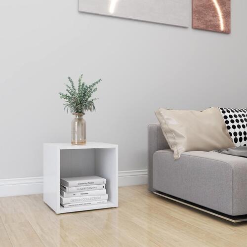 Tv-bord 37x35x37 cm konstrueret træ hvid