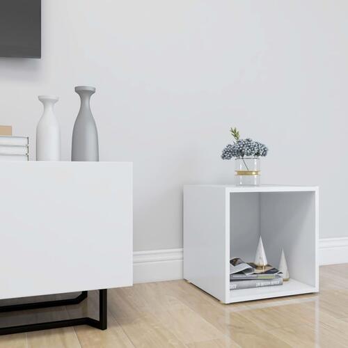 Tv-bord 37x35x37 cm konstrueret træ hvid