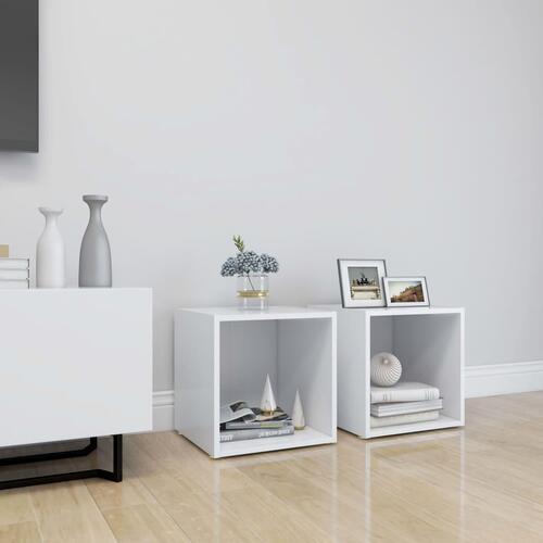 Tv-borde 2 stk. 37x35x37 cm konstrueret træ hvid