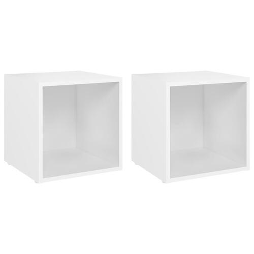 Tv-borde 2 stk. 37x35x37 cm konstrueret træ hvid